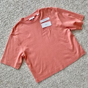 NWT Vince Pima Cotton Crop Coral Tee Size M